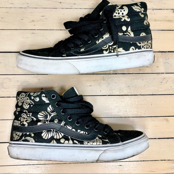 black and gold vans high tops